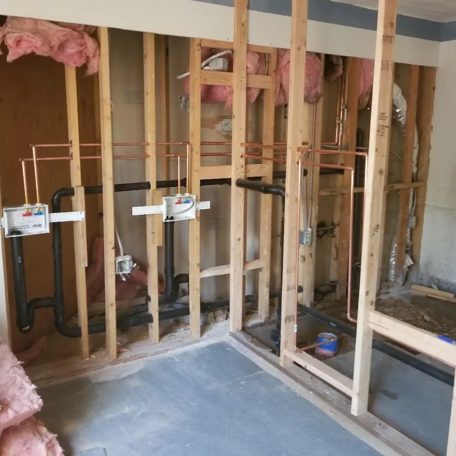 Copper pipe rough-in and plumbing installation in East Troy